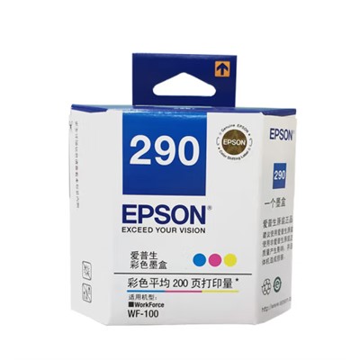 爱普生（EPSON）喷墨盒 T290 彩色墨盒 (适用WF-100/WF-110机型) 约200页
