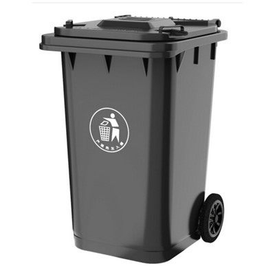 清洁工具  科力邦（Kelibang) 户外垃圾桶KB1066 大号加厚240L商用塑料环卫垃圾桶带盖轮 黑色