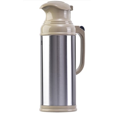 清水（SHIMIZU）壶 3262  不锈钢热水瓶玻璃内胆保温水瓶茶瓶家用一键开盖式保温瓶暖瓶 3262 钢本色 2L